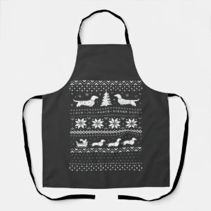 Dachshunds Christmas Sweater Pattern Classic T-Shi Apron