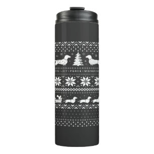 Dachshunds Christmas Sweater Pattern Classic T-Shi Thermal Tumbler