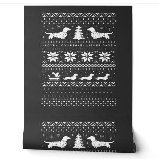 Dachshunds Christmas Sweater Pattern Classic T-Shi Wallpaper