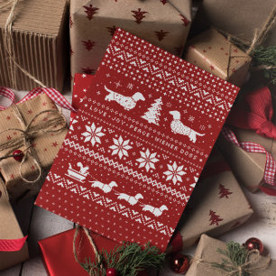 Dachshunds Christmas Sweater Pattern Holiday Xmas Card