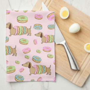 Dachshunds + Doughnuts Dish Towel + Doxie Hand Tow