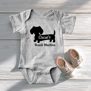 Dachshund's Funny Baby Snack Machine Bodysuit