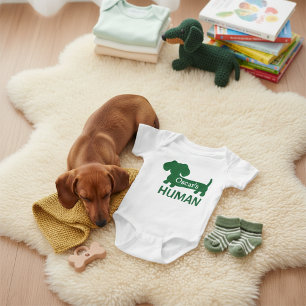 Dachshund's Gender Neutral Human Personalised  Baby Bodysuit