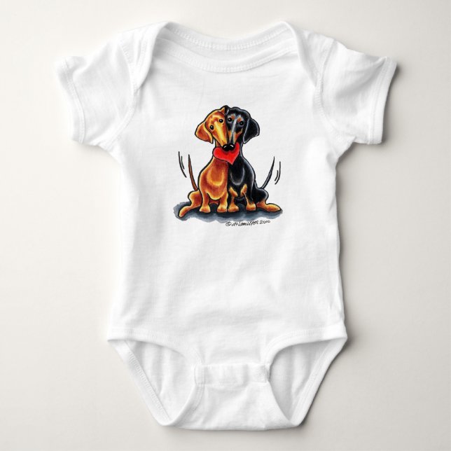 Dachshunds Have Heart Baby Bodysuit (Front)