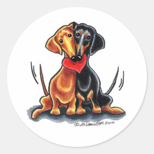 Dachshunds Have Heart Classic Round Sticker