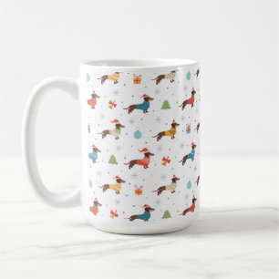Dachshunds in Christmas Sweaters Pattern Coffee Mug
