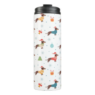 Dachshunds in Christmas Sweaters Pattern Thermal Tumbler