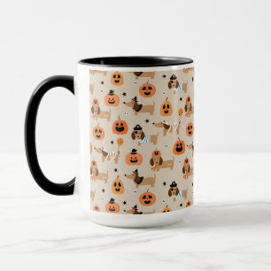 Dachshunds in Halloween Costumes Pattern Mug