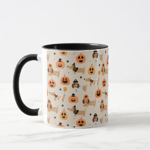 Dachshunds in Halloween Costumes Pattern Mug