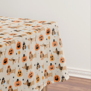 Dachshunds in Halloween Costumes Pattern Tablecloth