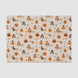 Dachshunds in Halloween Costumes Pattern Tissue Paper