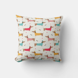 Dachshunds in Sweaters Holiday Pattern Cushion