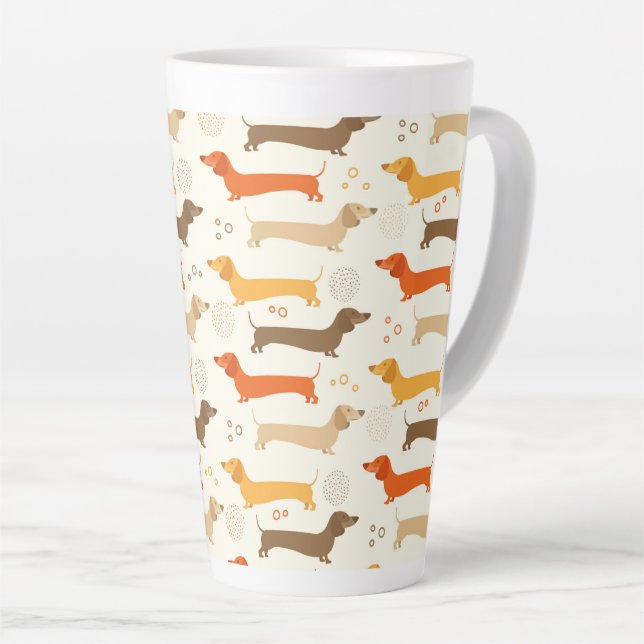 Dachshunds Latte Mug (Right Angle)