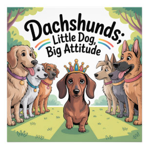 Dachshunds Little Dog, Big Attitude Photo Print