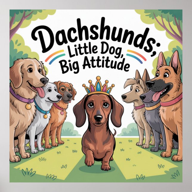 Dachshunds Little Dog, Big Attitude Poster (Front)