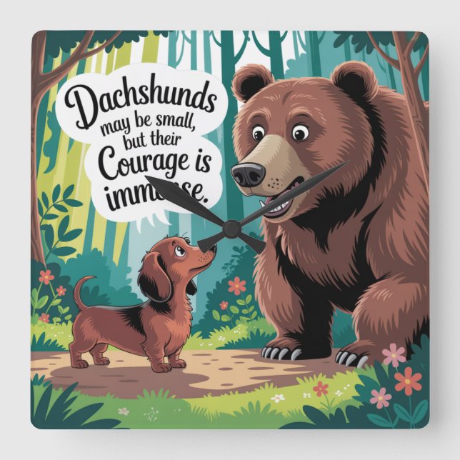 Dachshunds May Be Small Square Wall Clock (Front)