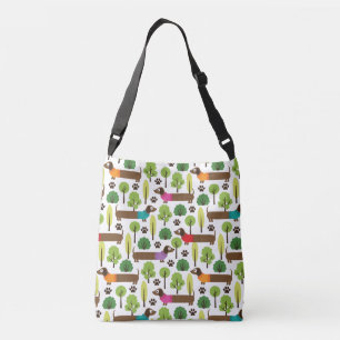 Dachshunds On A Walk In The Park Crossbody Bag