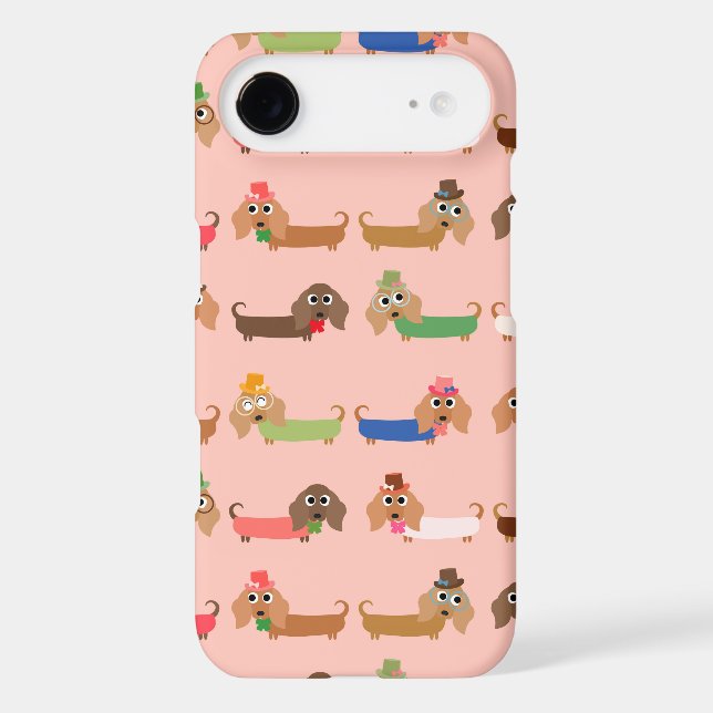 Dachshunds on Pink Case-Mate iPhone Case (Back)