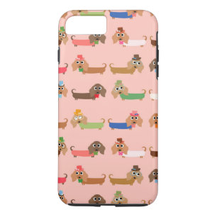 Dachshunds on Pink iPhone 8 Plus/7 Plus Case