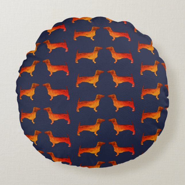 Dachshunds Round Cushion (Front)