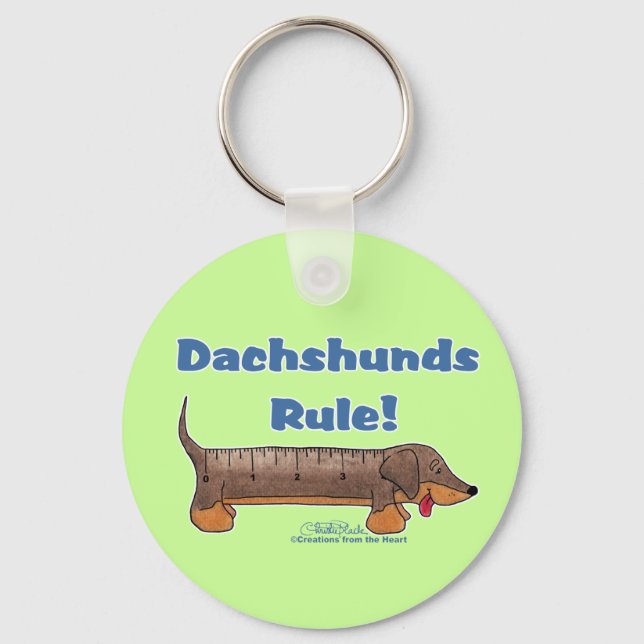 Dachshunds Rule Key Ring (Front)