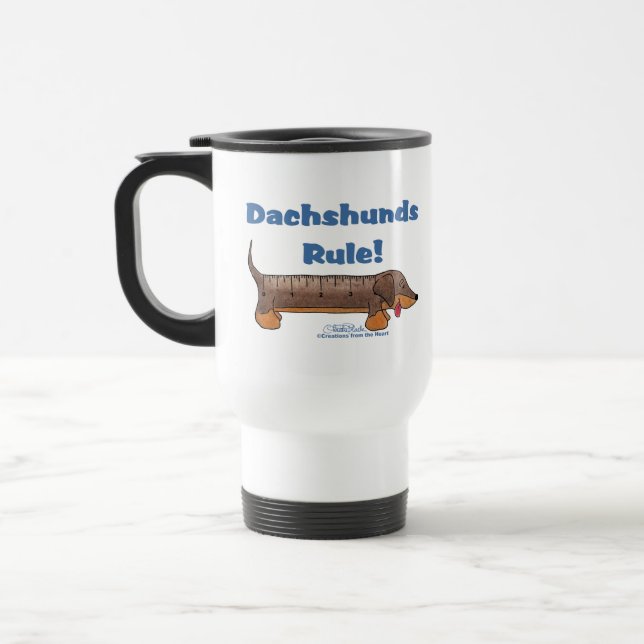 Dachshunds Rule Travel Mug (Left)