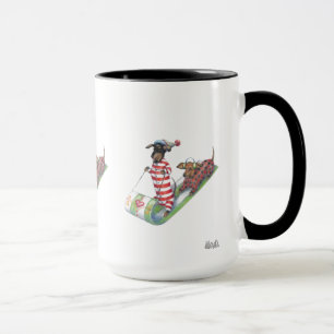 Dachshunds Sledding Coffee Mug