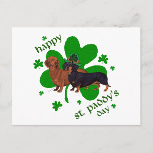 Dachshunds St Patrick's Day Postcard