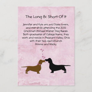 Dachshunds Wedding Couple's Love Story Table Cards