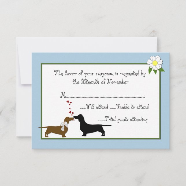 Dachshunds Wedding Response Card (Front)