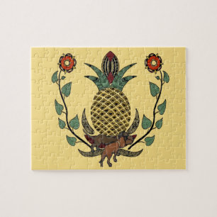 Dachshunds, Welcome Pineapple Jigsaw Puzzle
