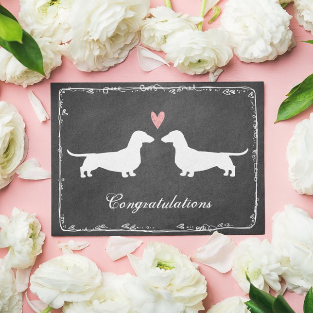 Dachshunds Wiener Dogs Wedding Congratulations Card (Creator Uploaded)