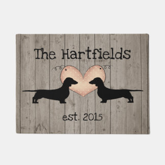 Dachshunds With Heart Door Mat