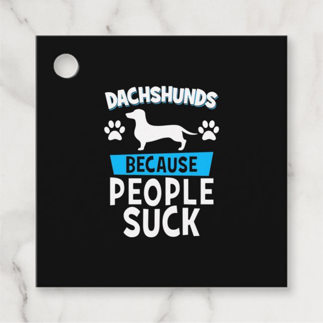 Dachshunds With My Friends Favour Tags (Front)