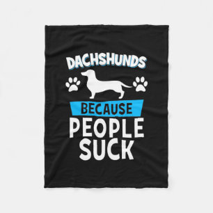 Dachshunds With My Friends Fleece Blanket