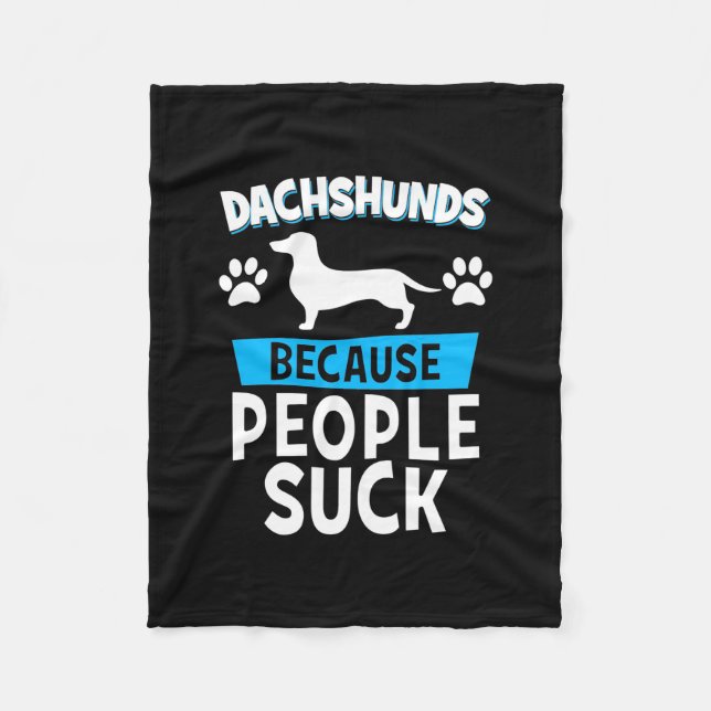 Dachshunds With My Friends Fleece Blanket (Front)