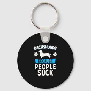 Dachshunds With My Friends Key Ring