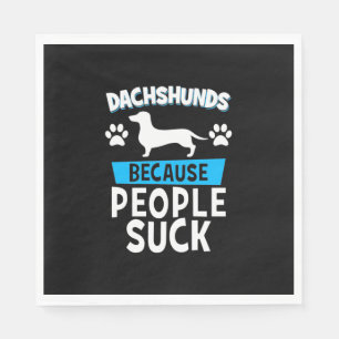 Dachshunds With My Friends Napkin