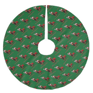 Dachsing Through The Snow Dachshund Sausage Dog  Brushed Polyester Tree Skirt
