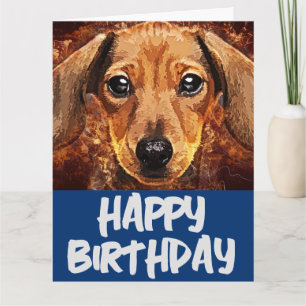 DACHSUND DOG ART BIRTHDAY GREETING CARD