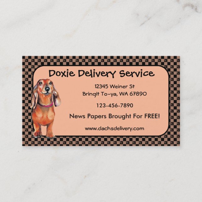 Dachsund Red Doxie Business Cards (Front)