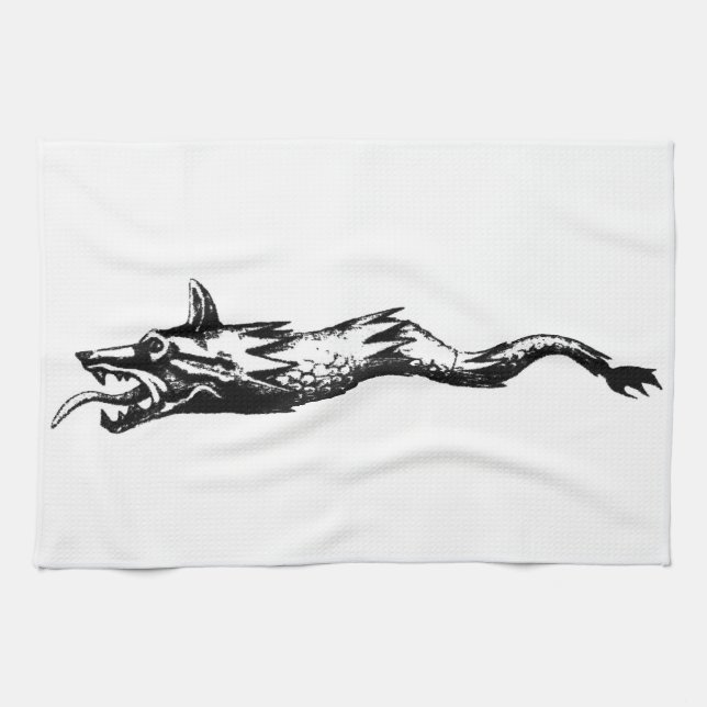 dacia wolf snake flag history romania symbol dacs tea towel (Horizontal)