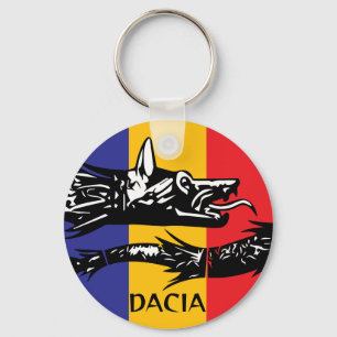 Dacian Wolf - tricolor flag Key Ring
