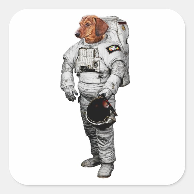Dackel Astronaut Sticker (Front)