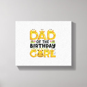 Dad 1st Birthday Girl Giraffe Theme Party Zoo Safa Canvas Print
