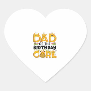 Dad 1st Birthday Girl Giraffe Theme Party Zoo Safa Heart Sticker