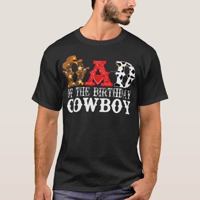 Dad 1St First Birthday Cowboy Western Rodeo Party  T-Shirt (Front)