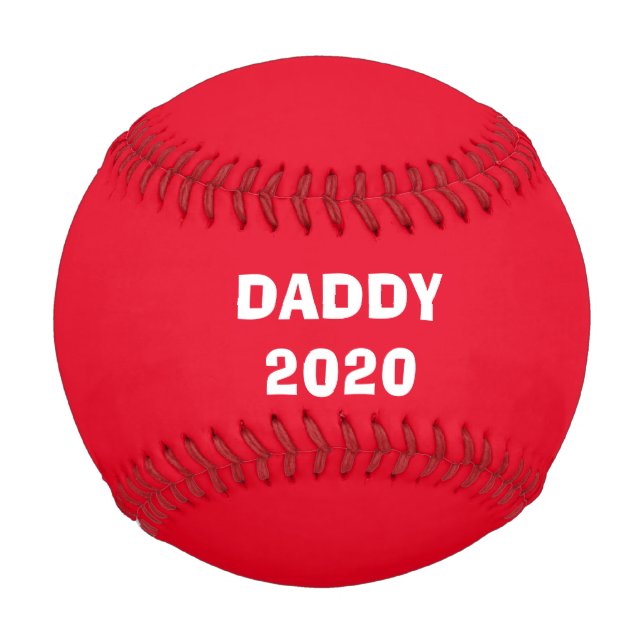 Dad 2020 Daddy Father's Day Gifts Red White Custom Baseball (Front)