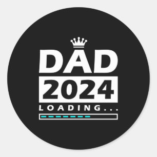 Dad 2024 Loading Dad Classic Round Sticker