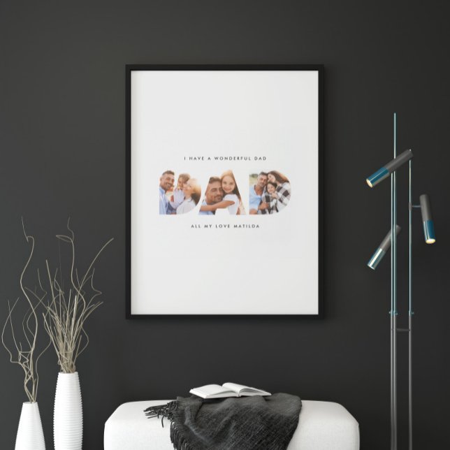 Dad 3 photo modern typography fathers day gift (Creator Uploaded)